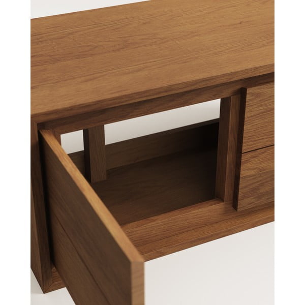 Tmavohnedá závesná skrinka pod umývadlo z teakového dreva 90x40 cm Kenta – Kave Home-image-4