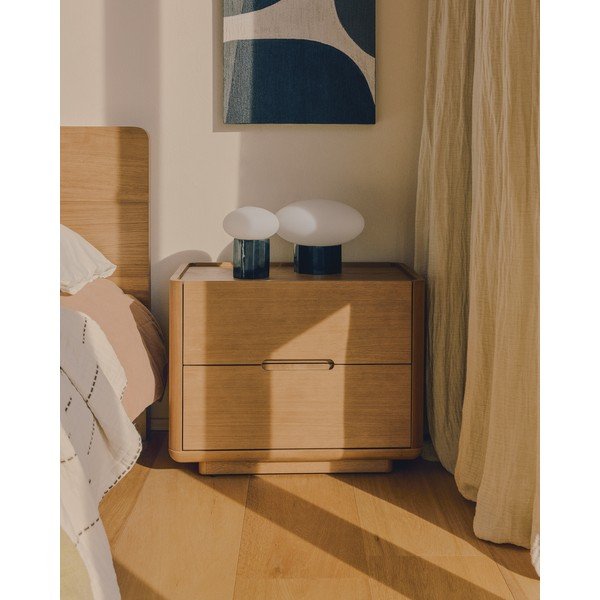 Biela/čierna kovová stolová lampa so skleneným tienidlom (výška  20 cm) Idela – Kave Home-image-4