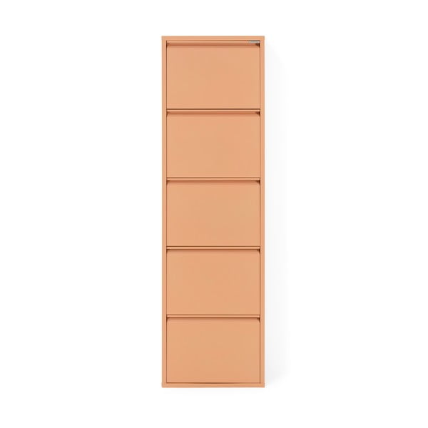 Kovová výklopná skrinka na topánky v lososovej farbe 50x169x15 cm Billy – Spinder Design-image-3