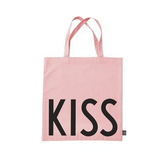Ružová plátená taška Design Letters Kiss