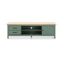 Zelený/v prírodnej farbe TV stolík z borovicového dreva 158x47 cm Miranda – Marckeric