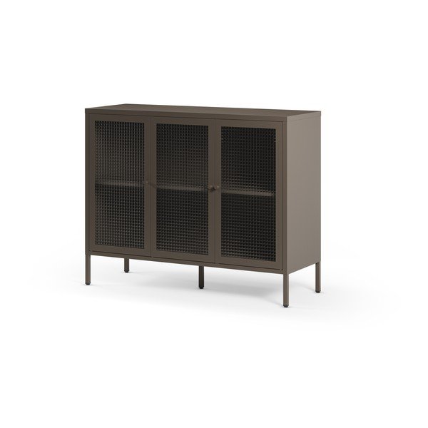 Sivá kovová vitrína 121x90x40 cm Layna – Marckeric-image-4