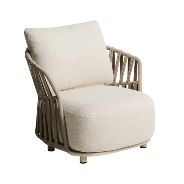 Krémovobiele/taupe polstrované záhradné kreslo Osani – Kave Home