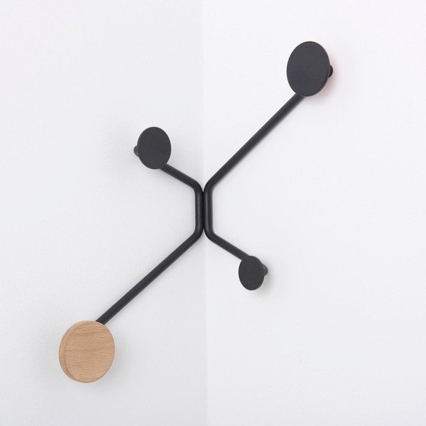 Čierny rohový nástenný vešiak Gazzda Hook-image-2