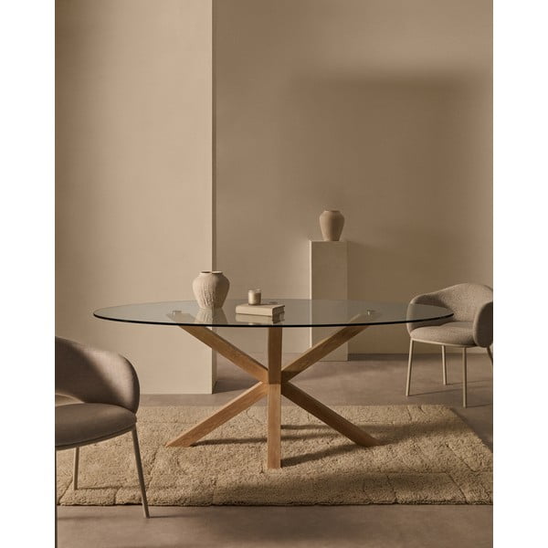 Jedálenský stôl so sklenenou doskou 100x200 cm Argo – Kave Home-image-1