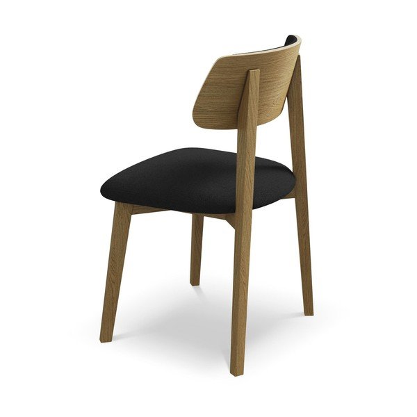 Čierna jedálenská stolička z masívneho dreva Niu – Makamii-image-3