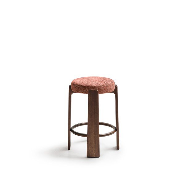 Barová stolička z jaseňového dreva v terakotovej farbe/v tmavo prírodnej farbe (výška sedadla 75 cm) Granite – Kave Home-image-2