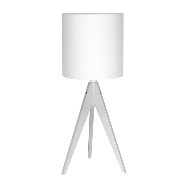 Biela stolová lampa 4room Artist, biela lakovaná breza, Ø 25 cm