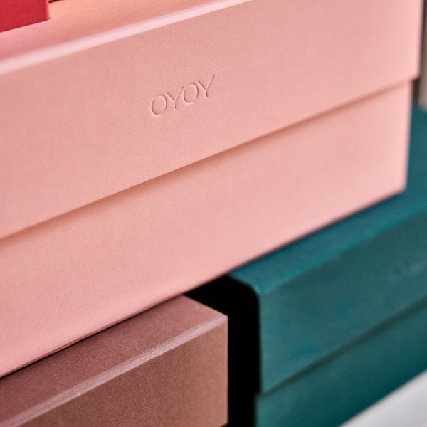 Svetloružový kartónový úložný box s vekom 33x25x15 cm Hako – OYOY Living Design-image-3