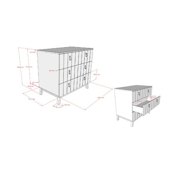 Béžová detská komoda 98,5x89x57 cm Sezane – Vipack-image-2