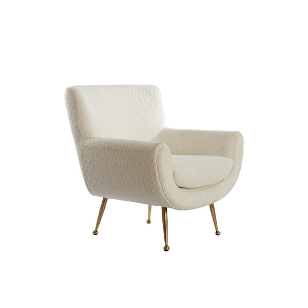 Krémové kreslo z textílie buklé Vinstra – Light & Living