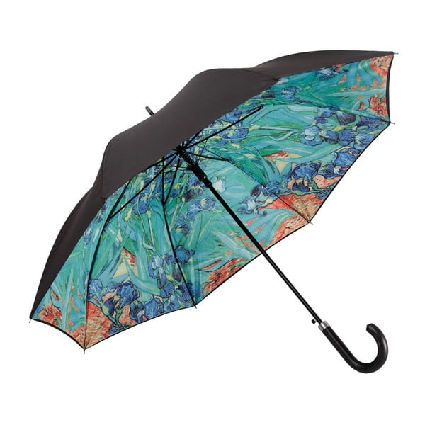 Tyrkysový dáždnik s rúčkou s dvojitou vrstvou Von Lilienfeld Irises Double Layer