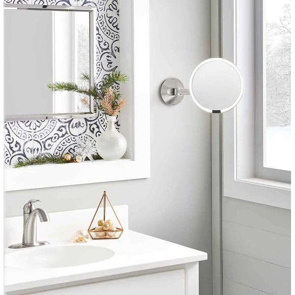 Nástenné/kozmetické zrkadlo s osvetlením/zväčšovacie (5x) ø 20 cm Sensor – simplehuman-image-1