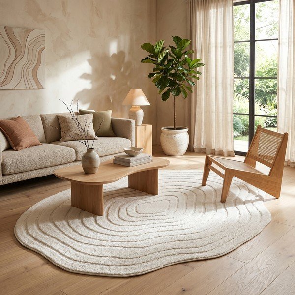 Krémovobiely koberec 160x230 cm Pebble – ESTE-image-1