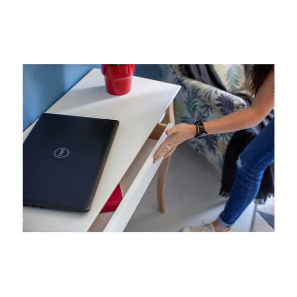 Biely písací stôl Ragaba Lillo, dĺžka 65 cm-image-2