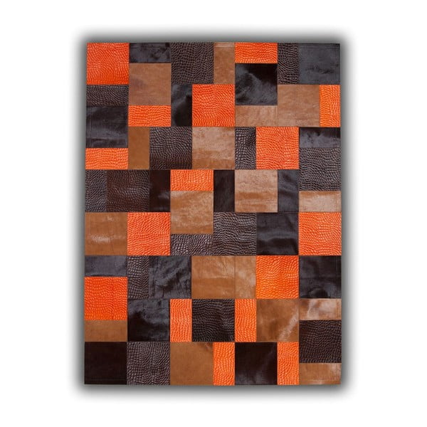 Koberec z pravej kože Orange Rivoli, 150x210 cm