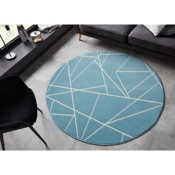 Modrý koberec Ragami Velvet, ø 140 cm-image-1