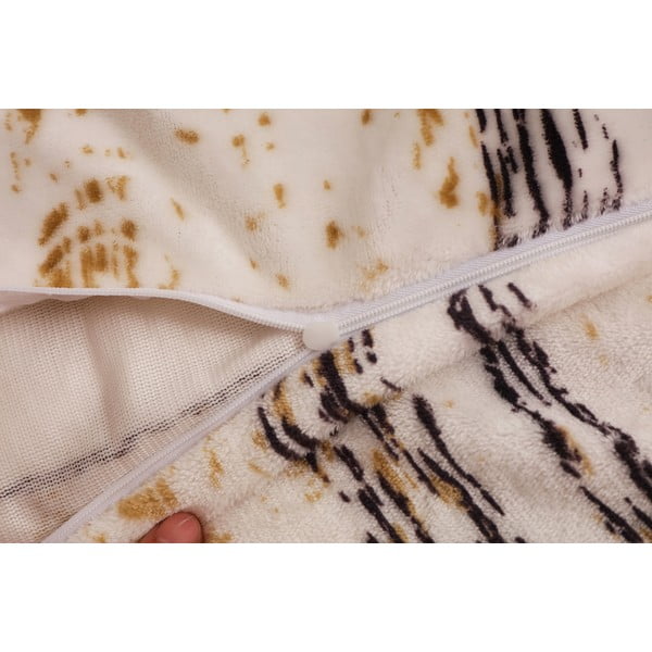 Čierne/krémovobiele mikroplyšové obliečky na jednolôžko 140x200 cm Enrico – My House-image-3