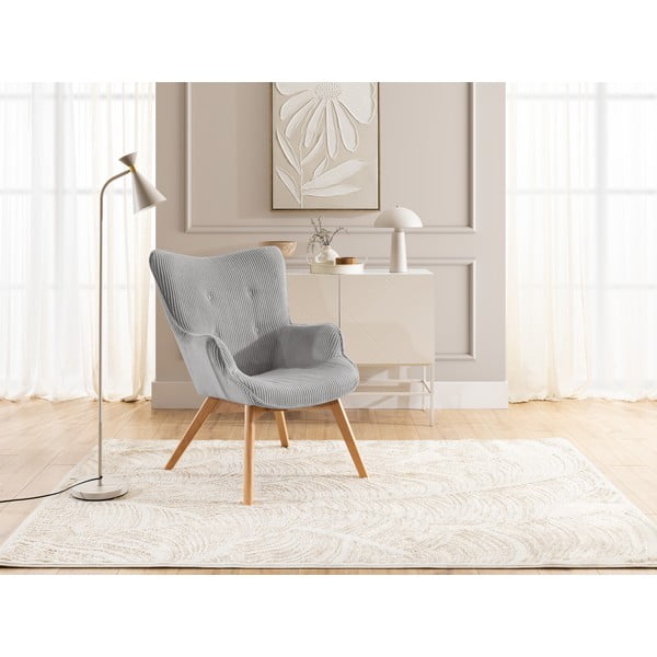 Sivé menčestrové kreslo Niko – Ropez-image-4