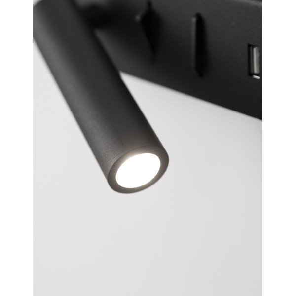 Matne čierne kovové LED nástenné svietidlo s ohýbateľnou konštrukciou/s USB portom Vida – Nova Luce-image-4