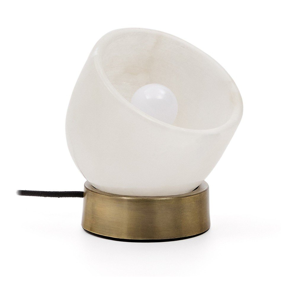 E-shop Krémová/v mosadznej farbe stolová lampa (výška 17 cm) Shenli – Kave Home