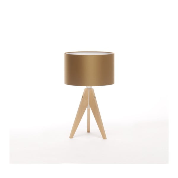 Zlatá stolová lampa 4room Artist, breza, Ø 25 cm