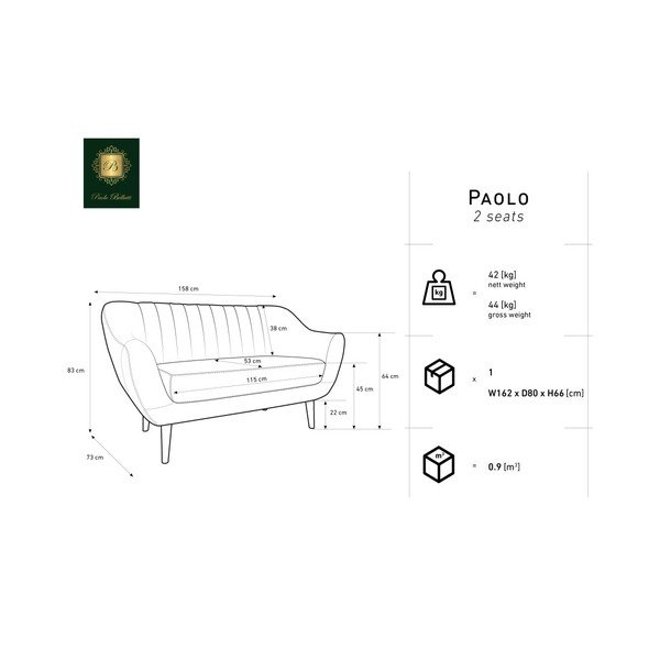 Sivá dvojmiestna pohovka Mazzini Sofas Benito-image-3
