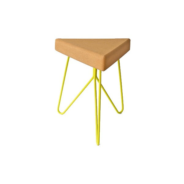 Žltý korkový stolík Galula Tres