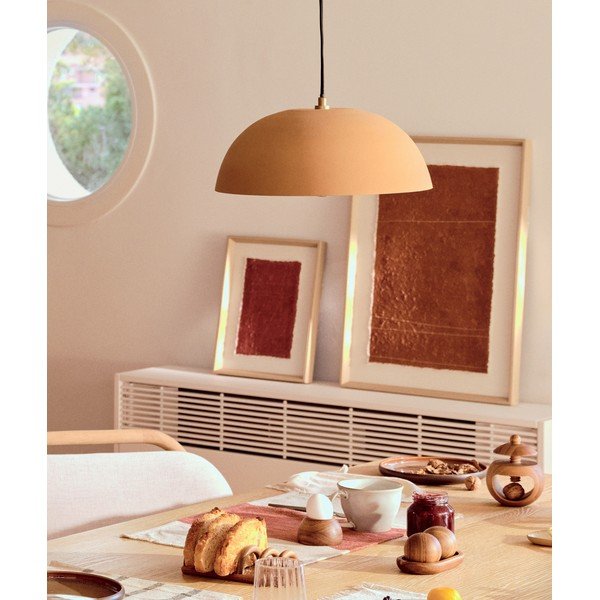 Oranžové kovové závesné svietidlo ø 46 cm Nibla – Kave Home-image-1