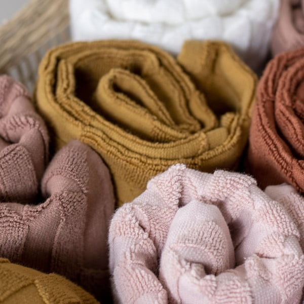 Okrovožlté bavlnené uteráky v súprave 2 ks 35x55 cm Geo – Mette Ditmer Denmark-image-3