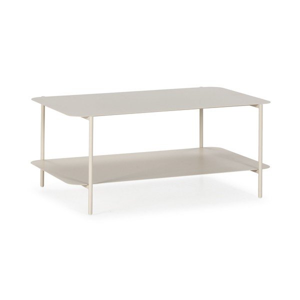 Krémovobiely kovový konferenčný stolík 58x90 cm Beatrix – MOME