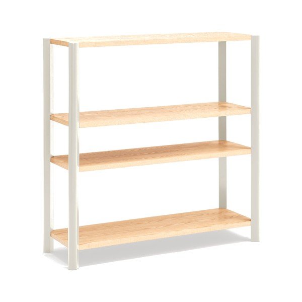 Krémový/v svetloprírodnej farbe regál v dekore duba 126x128x43 cm Bona – Teulat-image-2