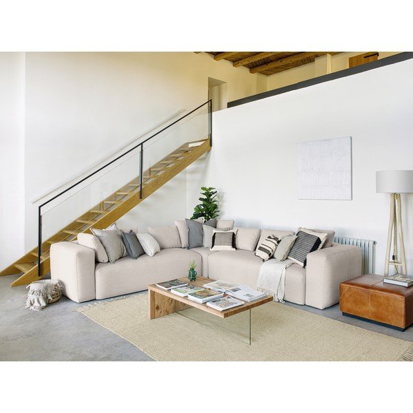 Koňakovohnedá kožená podnožka Kave Home Cesia-image-4