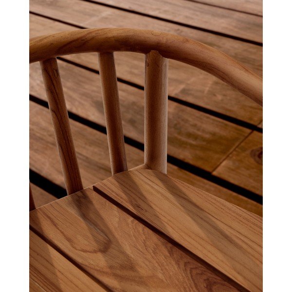 Drevená záhradná barová stolička v prírodnej farbe Turqueta – Kave Home-image-3