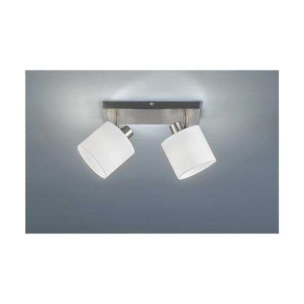 Biele/sivé stropné svietidlo s textilným tienidlom ø 12 cm Tommy – Reality-image-1