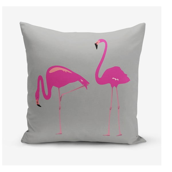 Obliečka na vankúš s prímesou bavlny Minimalist Cushion Covers Flamingos, 45 × 45 cm