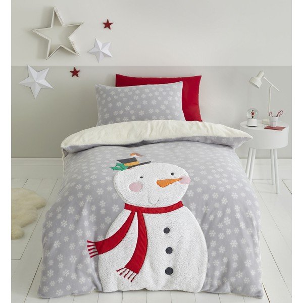 Mikroplyšové obliečky Catherine Lansfield Cosy Snowman, 200 x 200 cm-image-1