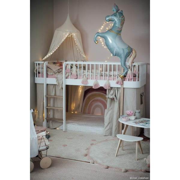 Krémový prateľný ručne tkaný bavlnený detský koberec ø120 cm Bubbly Vintage Nude – Lorena Canals-image-4