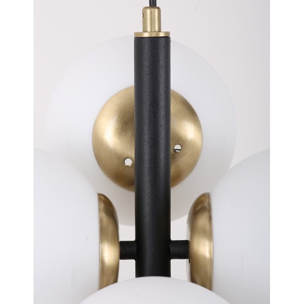 Biele/čierne závesné svietidlo so skleneným tienidlom ø 15 cm Forte – Squid Lighting-image-4