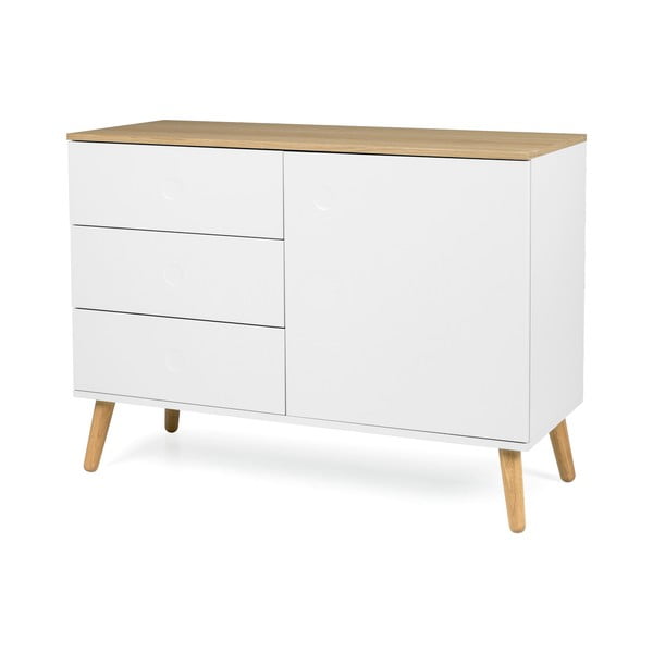 Biela nízka komoda v dekore duba 109x79 cm Dot – Tenzo-image-2