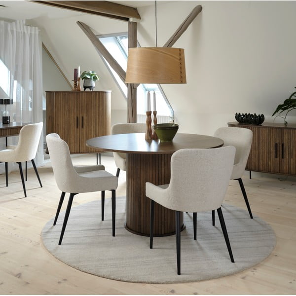 Okrúhly jedálenský stôl v dekore duba ø 120 cm Nola – Unique Furniture-image-1