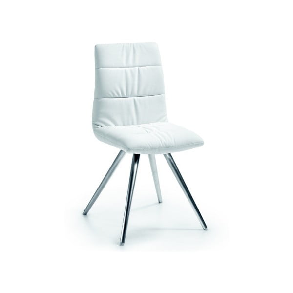 Biela stolička s chrómovanou podnožou La Forma Lark2