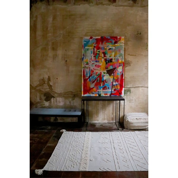 Biely prateľný ručne tkaný bavlnený koberec 120x160 cm Tribu Natural – Lorena Canals-image-4