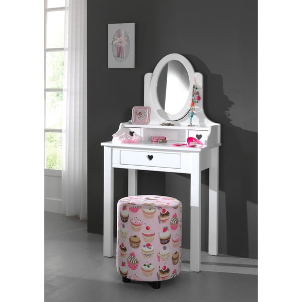 Biely toaletný stolík Vipack Amori, výška 136 cm-image-1