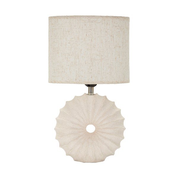 Krémovobiela keramická stolová lampa s textilným tienidlom (výška  40 cm) Anemone – Mauro Ferretti-image-2