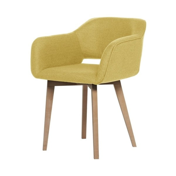 Žltá jedálenská stolička so svetlými nohami My Pop Design Oldenburg