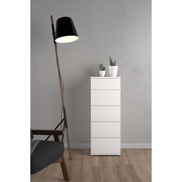 Biela vysoká komoda 40x107 cm Nova – Tvilum-image-1