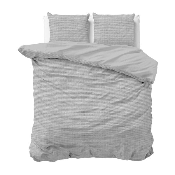 Sivé obliečky z bavlny na dvojlôžko Sleeptime, 200 x 200 cm