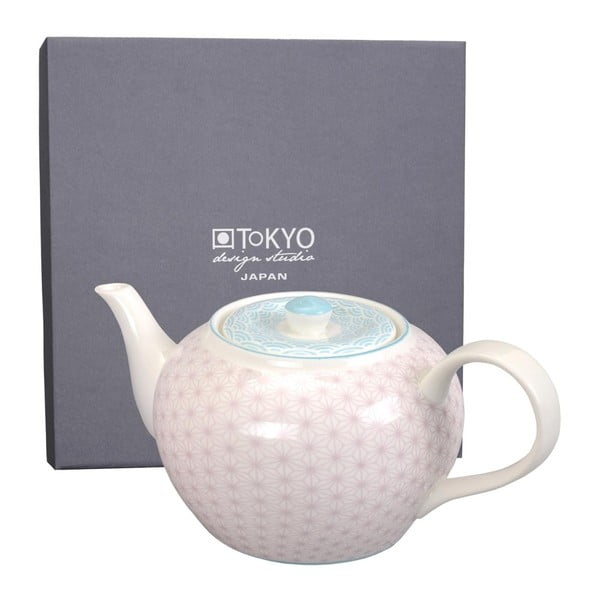 Ružovo-modrá porcelánová kanvica na čaj Tokyo Design Studio Star
