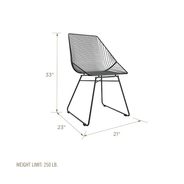 Čierna kovová stolička CosmoLiving by Cosmopolitan Ellis-image-3
